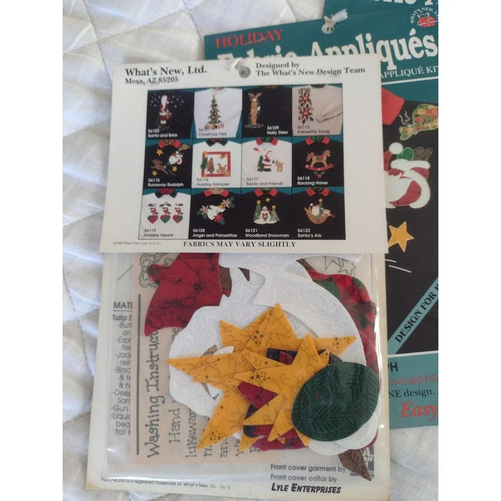 Vtg Lot Of 10 Iron On Appliqué Kits What's NEW old stock NOS 90s 1995 Christmas